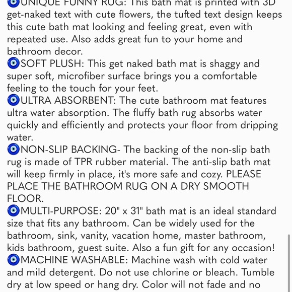 Get Naked Bath Mat, Bathroom Soft Microfiber Rug Non-Slip Machine Washable - Picture 7 of 7